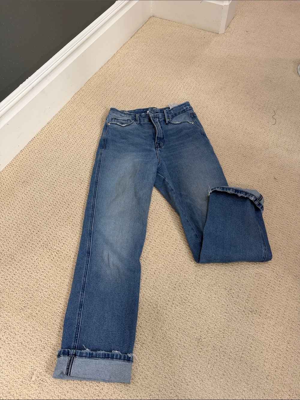 Good American Light Blue Denim Waistband Jeans